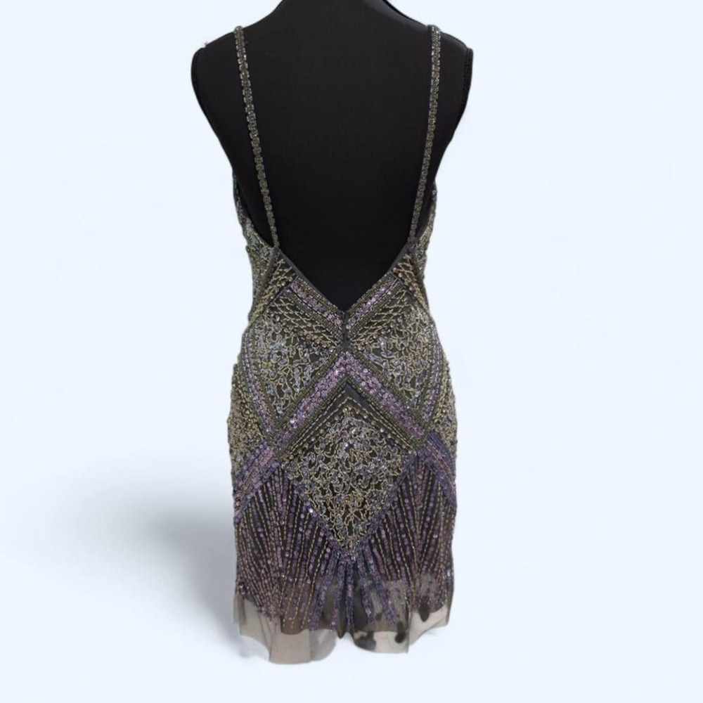 Designer Valiant Paris heavily beaded‎ mini dress - Picture 3 of 8